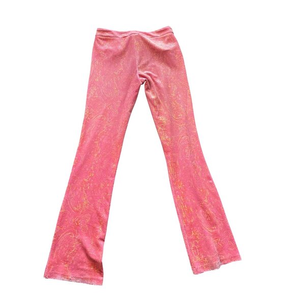 Y2K Betsey Johnson New York Iridescent Festival Velvet Snake Print Flare Pants M - Picture 2 of 10